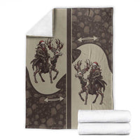 Western Yoke Blanket Skeleton Cowboy Santa On A Reindeer - Wonder Print Shop