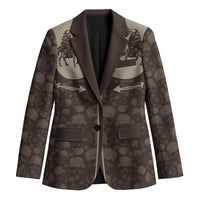 Western Yoke Blazer Skeleton Cowboy Santa On A Reindeer - Wonder Print Shop