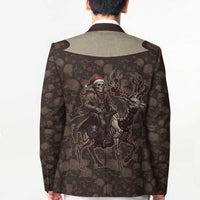 Western Yoke Blazer Skeleton Cowboy Santa On A Reindeer - Wonder Print Shop