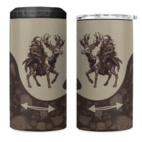 Western Yoke 4 in 1 Can Cooler Tumbler Skeleton Cowboy Santa On A Reindeer - Wonder Print Shop
