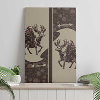 Western Yoke Canvas Wall Art Skeleton Cowboy Santa On A Reindeer - Wonder Print Shop