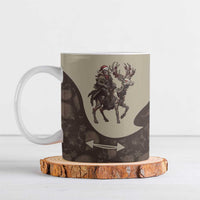 Western Yoke Ceramic Mug Skeleton Cowboy Santa On A Reindeer - Wonder Print Shop
