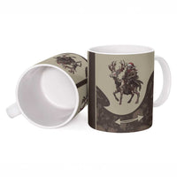 Western Yoke Ceramic Mug Skeleton Cowboy Santa On A Reindeer - Wonder Print Shop