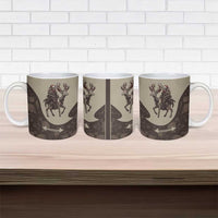 Western Yoke Ceramic Mug Skeleton Cowboy Santa On A Reindeer - Wonder Print Shop