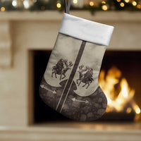 Western Yoke Christmas Stocking Skeleton Cowboy Santa On A Reindeer - Wonder Print Shop
