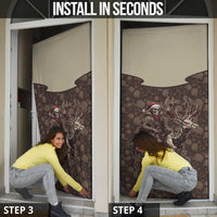 Western Yoke Door Cover Skeleton Cowboy Santa On A Reindeer - Wonder Print Shop