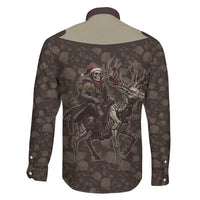 Western Yoke Family Matching Long Sleeve Bodycon Dress and Hawaiian Shirt Skeleton Cowboy Santa On A Reindeer - Wonder Print Shop