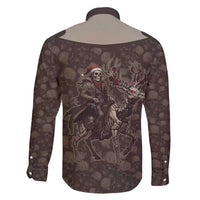 Western Yoke Family Matching Summer Maxi Dress and Hawaiian Shirt Skeleton Cowboy Santa On A Reindeer - Wonder Print Shop