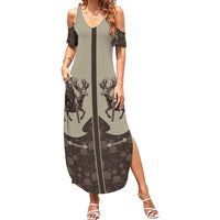 Western Yoke Family Matching Summer Maxi Dress and Hawaiian Shirt Skeleton Cowboy Santa On A Reindeer - Wonder Print Shop