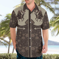 Western Yoke Hawaiian Shirt Skeleton Cowboy Santa On A Reindeer - Wonder Print Shop