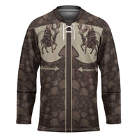 Western Yoke Hockey Jersey Skeleton Cowboy Santa On A Reindeer - Wonder Print Shop