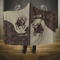 Western Yoke Hooded Blanket Skeleton Cowboy Santa On A Reindeer - Wonder Print Shop