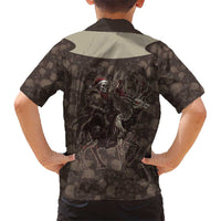 Western Yoke Kid Hawaiian Shirt Skeleton Cowboy Santa On A Reindeer - Wonder Print Shop