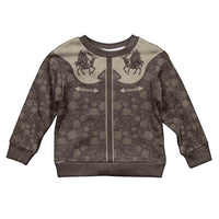 Western Yoke Kid Ugly Christmas Sweater Skeleton Cowboy Santa On A Reindeer - Wonder Print Shop