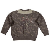 Western Yoke Kid Ugly Christmas Sweater Skeleton Cowboy Santa On A Reindeer - Wonder Print Shop