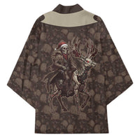 Western Yoke Kimono Skeleton Cowboy Santa On A Reindeer - Wonder Print Shop