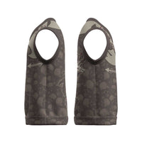 Western Yoke Christmas Knitted V-Neck Vest Skeleton Cowboy Santa On A Reindeer - Wonder Print Shop