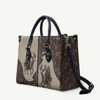 Western Yoke Leather Bag Skeleton Cowboy Santa On A Reindeer - Wonder Print Shop