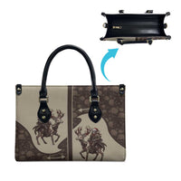 Western Yoke Leather Bag Skeleton Cowboy Santa On A Reindeer - Wonder Print Shop