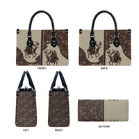 Western Yoke Leather Bag Skeleton Cowboy Santa On A Reindeer - Wonder Print Shop