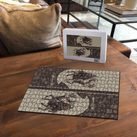 Western Yoke Puzzle Skeleton Cowboy Santa On A Reindeer - Wonder Print Shop