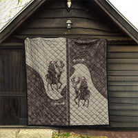 Western Yoke Quilt Skeleton Cowboy Santa On A Reindeer - Wonder Print Shop