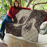 Western Yoke Quilt Skeleton Cowboy Santa On A Reindeer - Wonder Print Shop