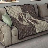 Western Yoke Quilt Skeleton Cowboy Santa On A Reindeer - Wonder Print Shop