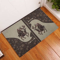Western Yoke Rubber Doormat Skeleton Cowboy Santa On A Reindeer - Wonder Print Shop