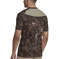 Western Yoke Rugby Jersey Skeleton Cowboy Santa On A Reindeer - Wonder Print Shop