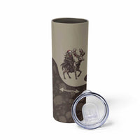 Western Yoke Skinny Tumbler Skeleton Cowboy Santa On A Reindeer - Wonder Print Shop