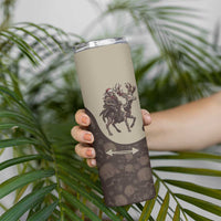 Western Yoke Skinny Tumbler Skeleton Cowboy Santa On A Reindeer - Wonder Print Shop