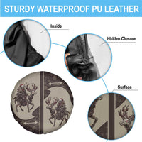 Western Yoke Spare Tire Cover Skeleton Cowboy Santa On A Reindeer - Wonder Print Shop