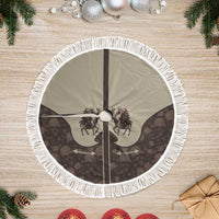 Western Yoke Tree Skirt Skeleton Cowboy Santa On A Reindeer - Wonder Print Shop