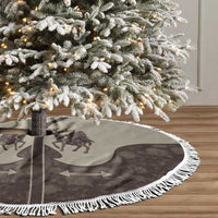 Western Yoke Tree Skirt Skeleton Cowboy Santa On A Reindeer - Wonder Print Shop