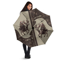 Western Yoke Umbrella Skeleton Cowboy Santa On A Reindeer - Wonder Print Shop