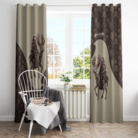 Western Yoke Window Curtain Skeleton Cowboy Santa On A Reindeer - Wonder Print Shop