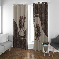 Western Yoke Window Curtain Skeleton Cowboy Santa On A Reindeer - Wonder Print Shop