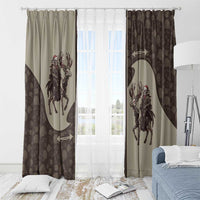 Western Yoke Window Curtain Skeleton Cowboy Santa On A Reindeer - Wonder Print Shop