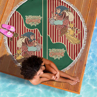 Western Yoke Beach Blanket Befana Merry Christmas Retro Style - Wonder Print Shop