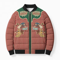 Western Yoke Bomber Puffer Jacket Befana Merry Christmas Retro Style - Wonder Print Shop