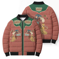 Western Yoke Bomber Puffer Jacket Befana Merry Christmas Retro Style - Wonder Print Shop
