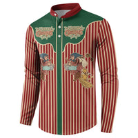 Western Yoke Button Sweatshirt Befana Merry Christmas Retro Style - Wonder Print Shop