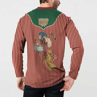 Western Yoke Button Sweatshirt Befana Merry Christmas Retro Style - Wonder Print Shop