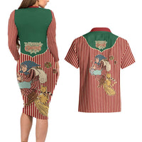 Western Yoke Couples Matching Long Sleeve Bodycon Dress and Hawaiian Shirt Befana Merry Christmas Retro Style - Wonder Print Shop