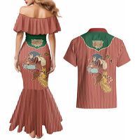 Western Yoke Couples Matching Mermaid Dress and Hawaiian Shirt Befana Merry Christmas Retro Style - Wonder Print Shop