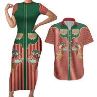 Western Yoke Couples Matching Short Sleeve Bodycon Dress and Hawaiian Shirt Befana Merry Christmas Retro Style - Wonder Print Shop
