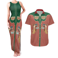 Western Yoke Couples Matching Tank Maxi Dress and Hawaiian Shirt Befana Merry Christmas Retro Style - Wonder Print Shop