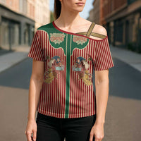 Western Yoke Cross Shoulder Shirt Befana Merry Christmas Retro Style - Wonder Print Shop