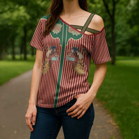 Western Yoke Cross Shoulder Shirt Befana Merry Christmas Retro Style - Wonder Print Shop